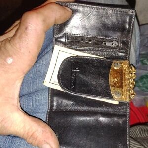 Black Leather POCKET KEYCHAIN WITH POCKETS